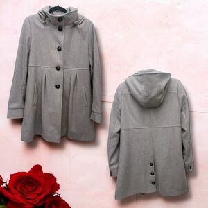 DKNY Empire Waist Wool Pea Coat - Sz 10